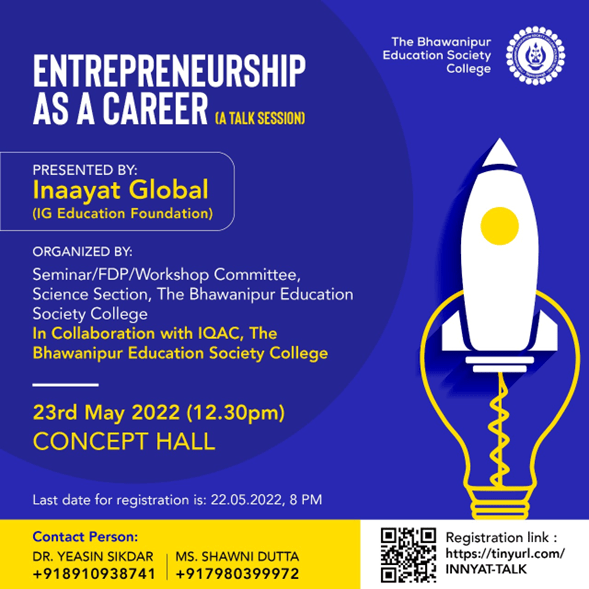 Entrepreneurship As A Career  (A Talk Session)