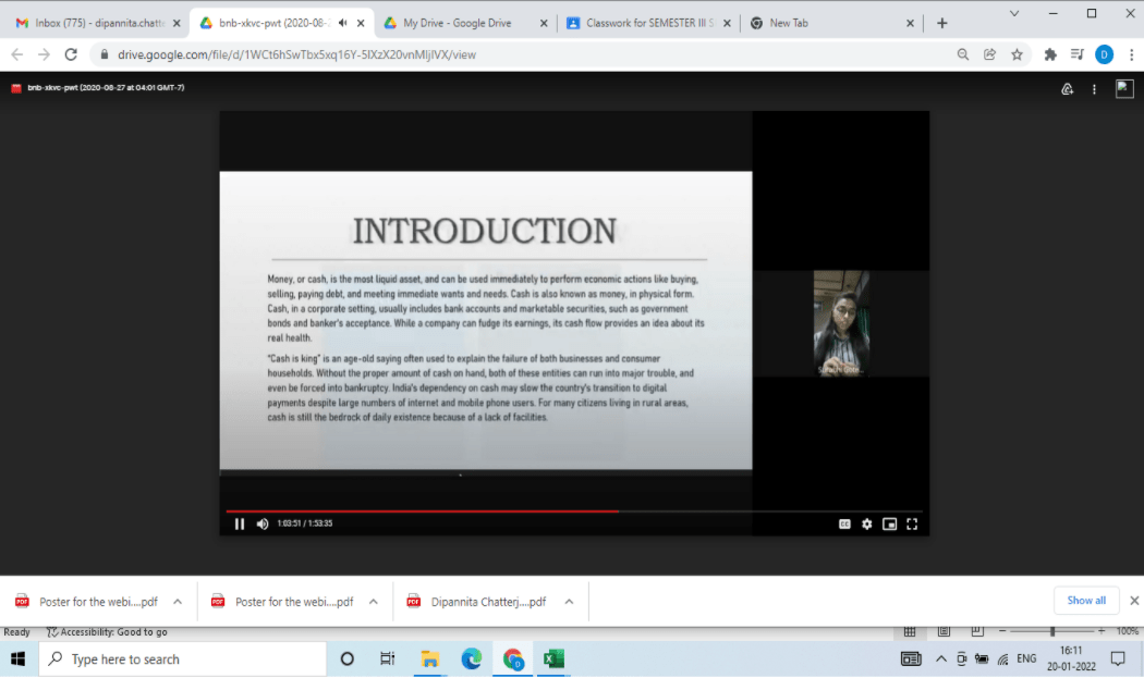 Report Students’ webinar held by PG department of  commerce